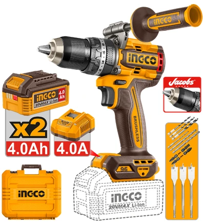 Taladro Atornillador Percutor 96Nm 20V Ingco (Cidli209686)