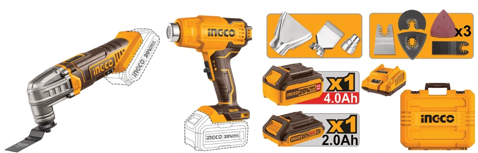Kit Pist. Calor Y Htta Mult. 20V Inc. Ba Ingco (Cosli230703)